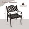 3 Piece Brown Rattan Patio Bistro Set with Tempered Glass Table and Aluminum Chairs